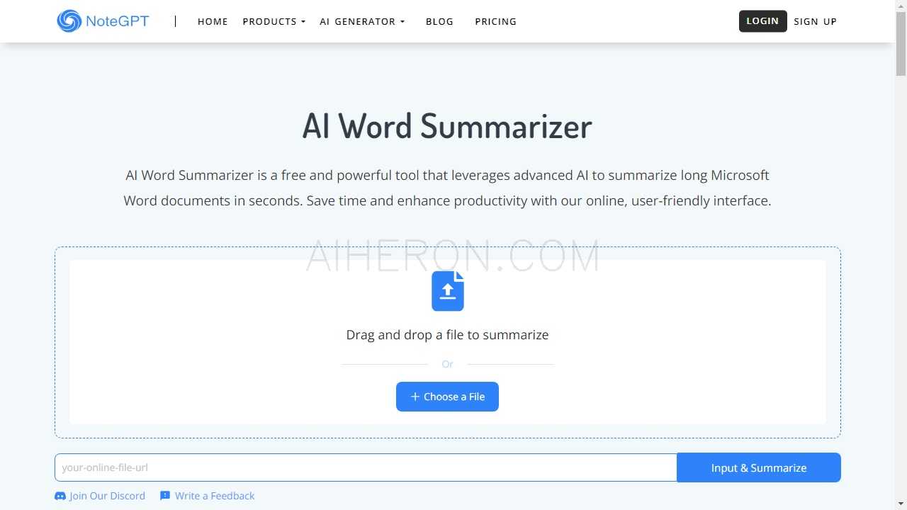 AI Word Summarizer