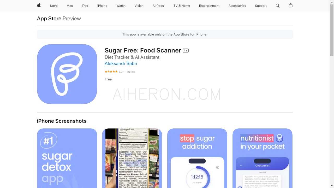 Sugar Free: Food Scanner