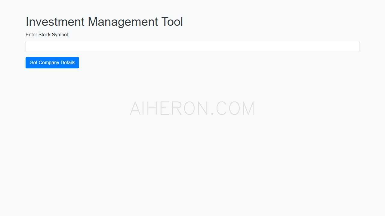 Investment Management Tool