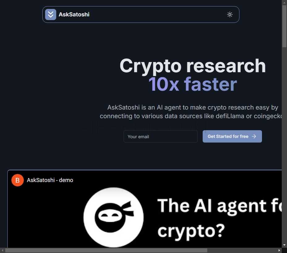 AskSatoshi - 加密货币研究的AI助手