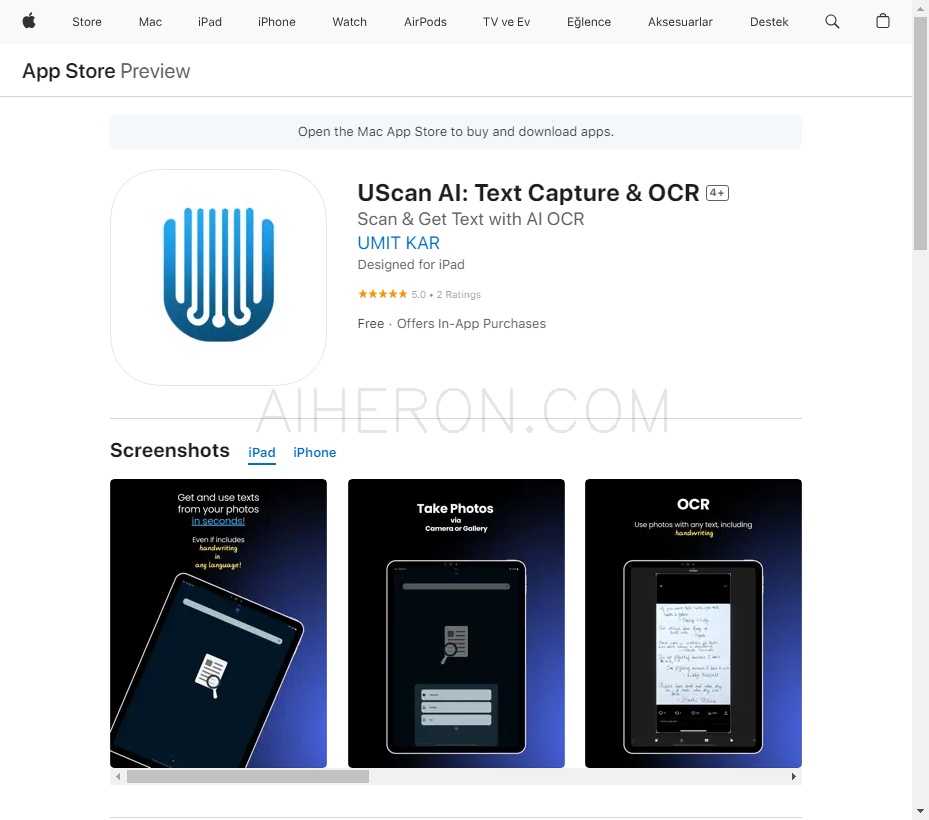 UScan AI: 文本捕捉与OCR