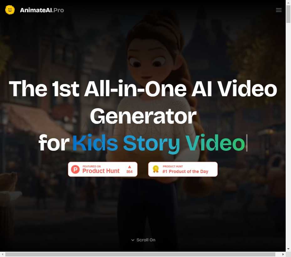 AnimateAI - The 1st All-in-One AI Video Generator for Animation Video Series
