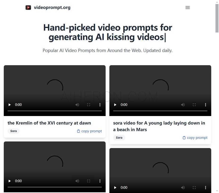 Popular AI Video Prompt Collection, Best Video Prompt Library