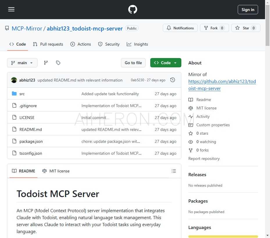 Todoist MCP Server Integration