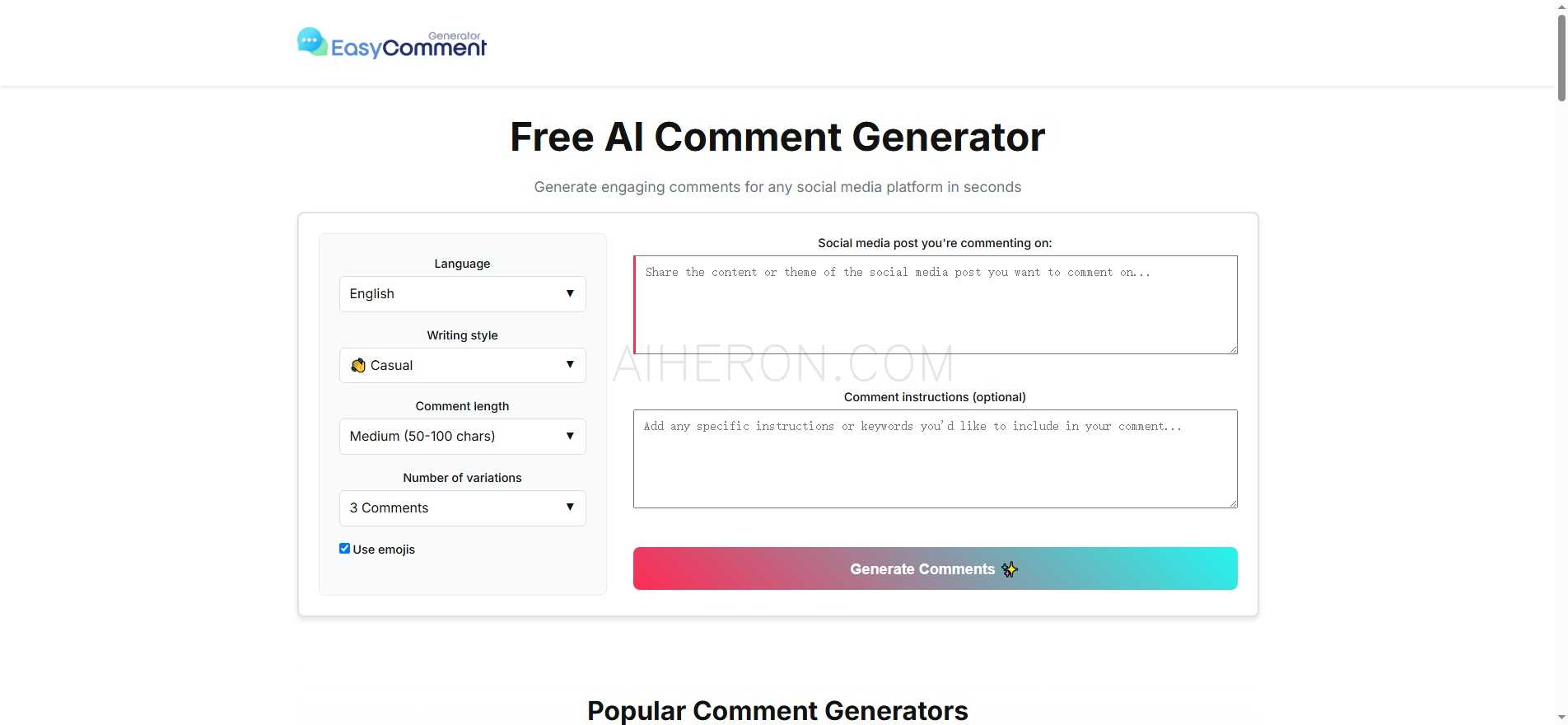 Free AI Comment Generator