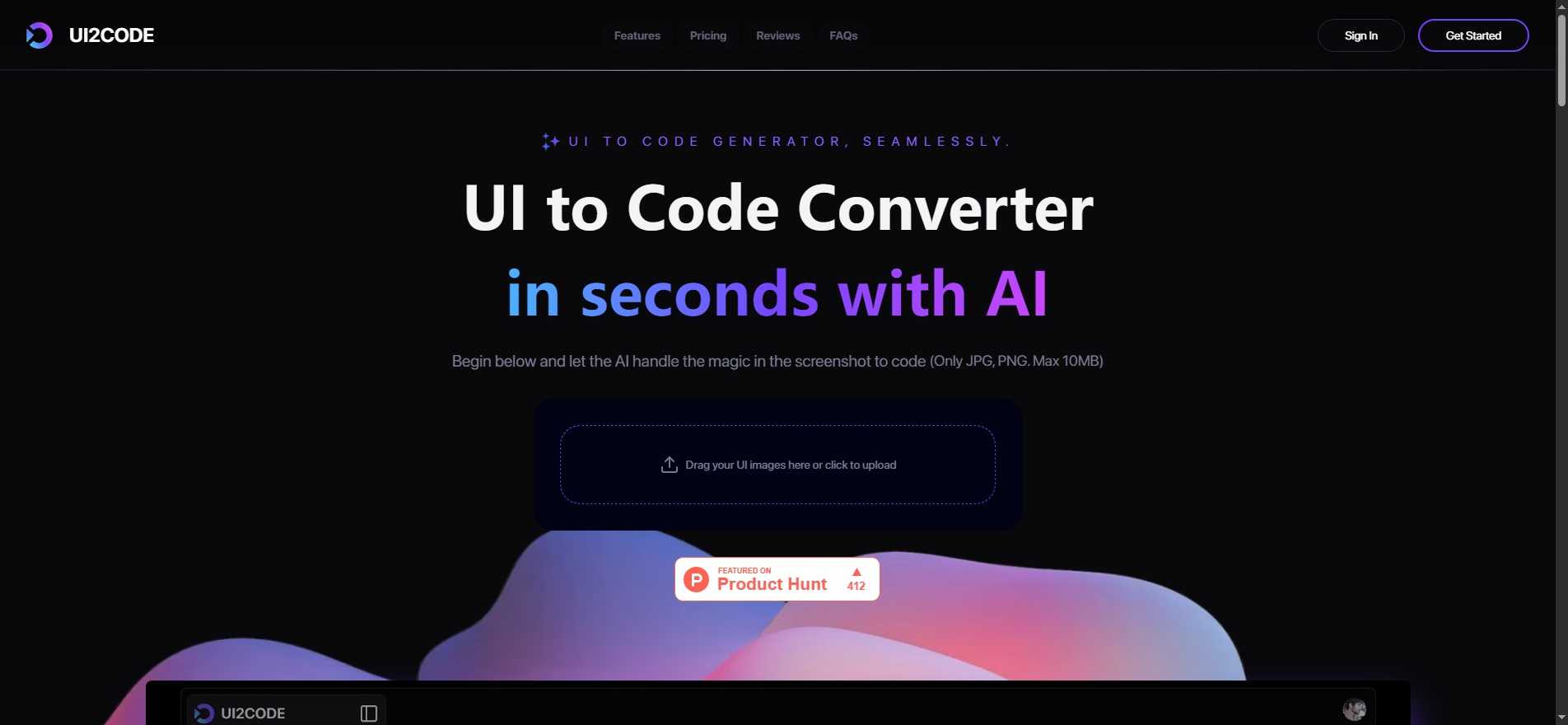 UI to Code AI ，轻松将UI设计转化为代码，节省时间与成本。
