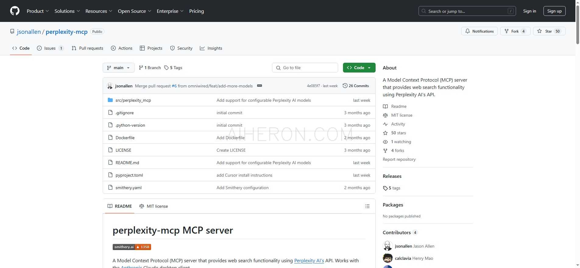 perplexity-mcp MCP server