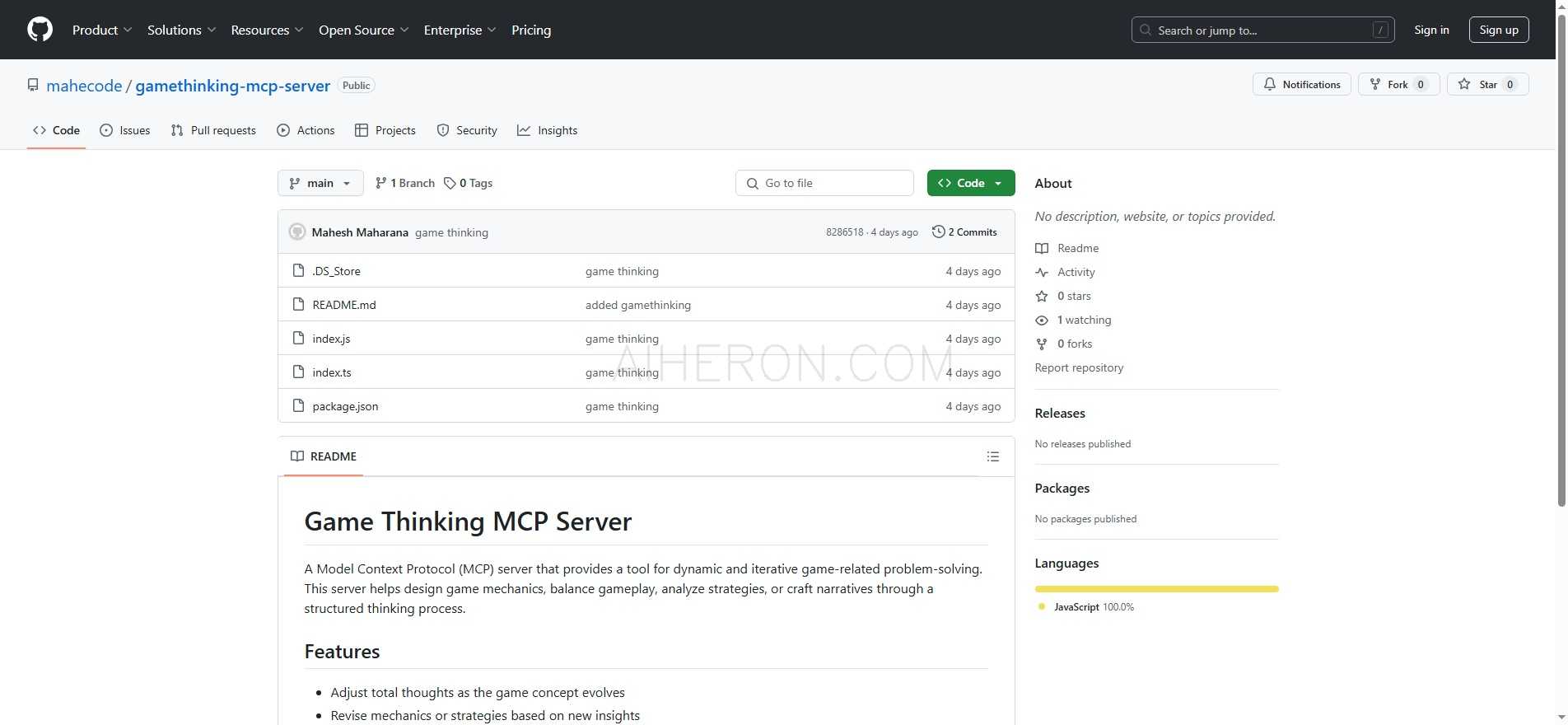 Game Thinking MCP Server