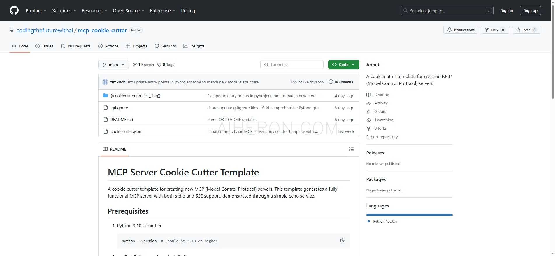 MCP Server Cookie Cutter Template