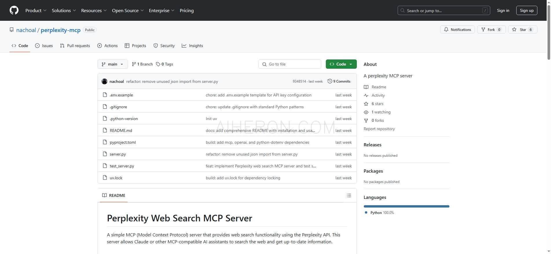 Perplexity Web Search MCP Server