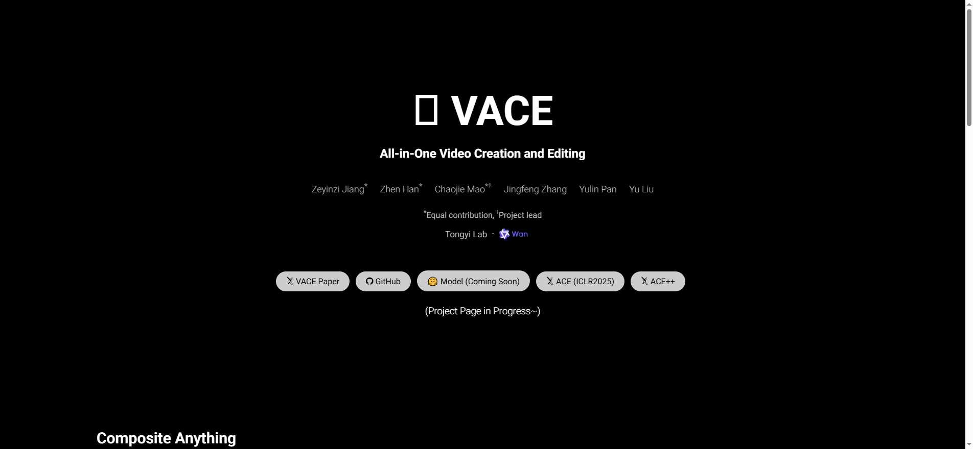 VACE: All-in-One Video Creation and Editing