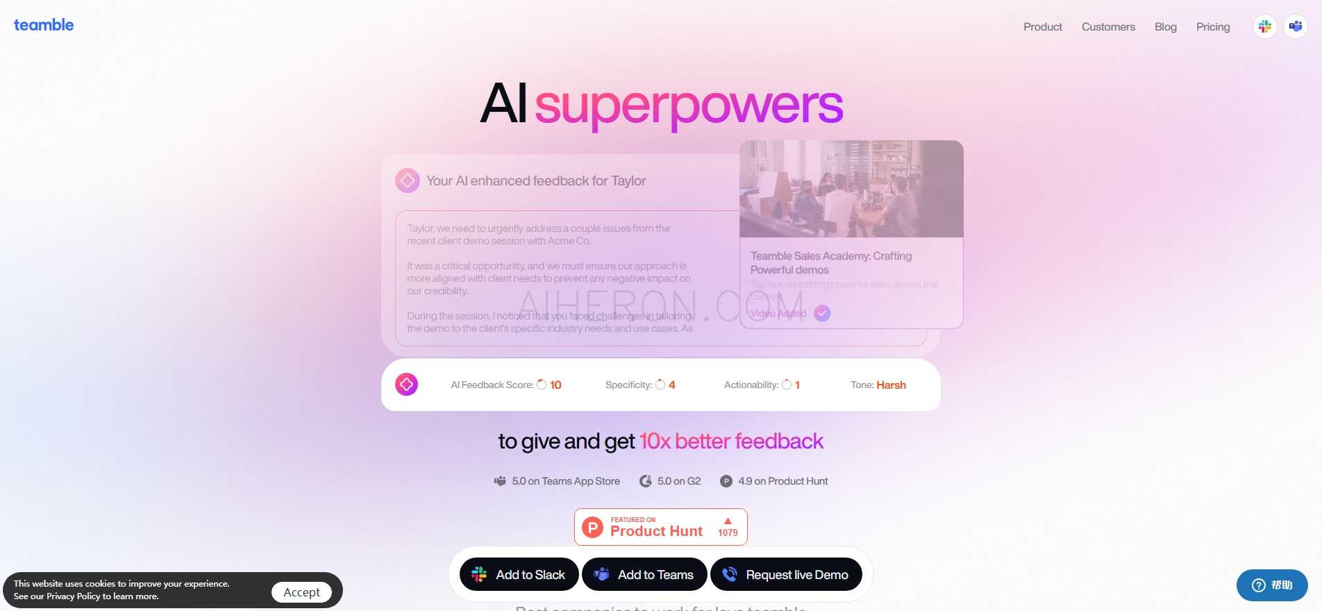 #1 Employee Feedback and Performance App on Slack and Teams