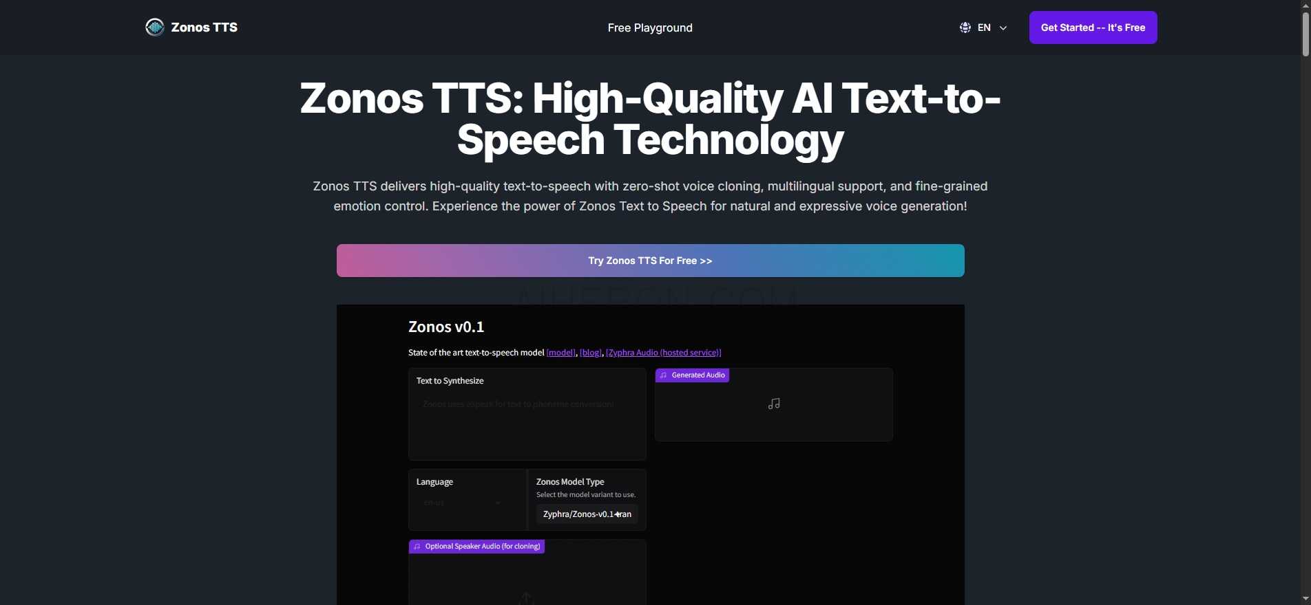 Zonos TTS: Advanced Multilingual Text-to-Speech Free