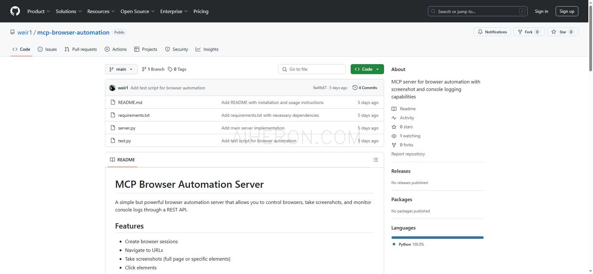 MCP Browser Automation Server