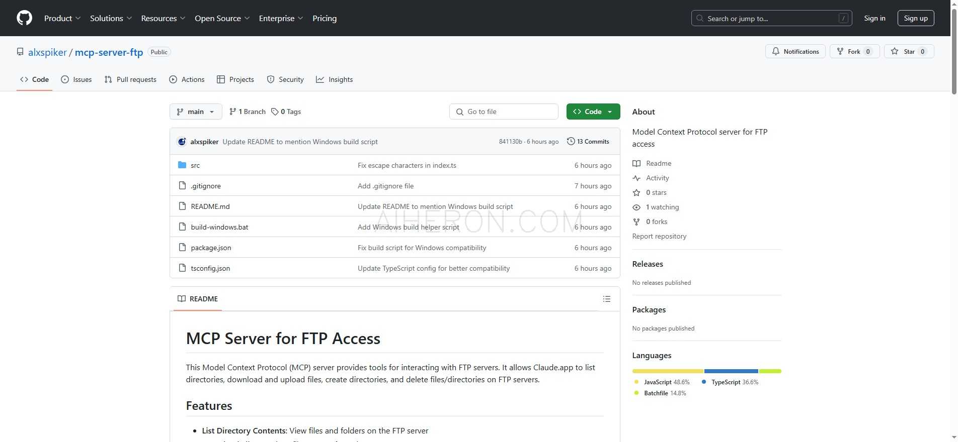 Model Context Protocol server for FTP access