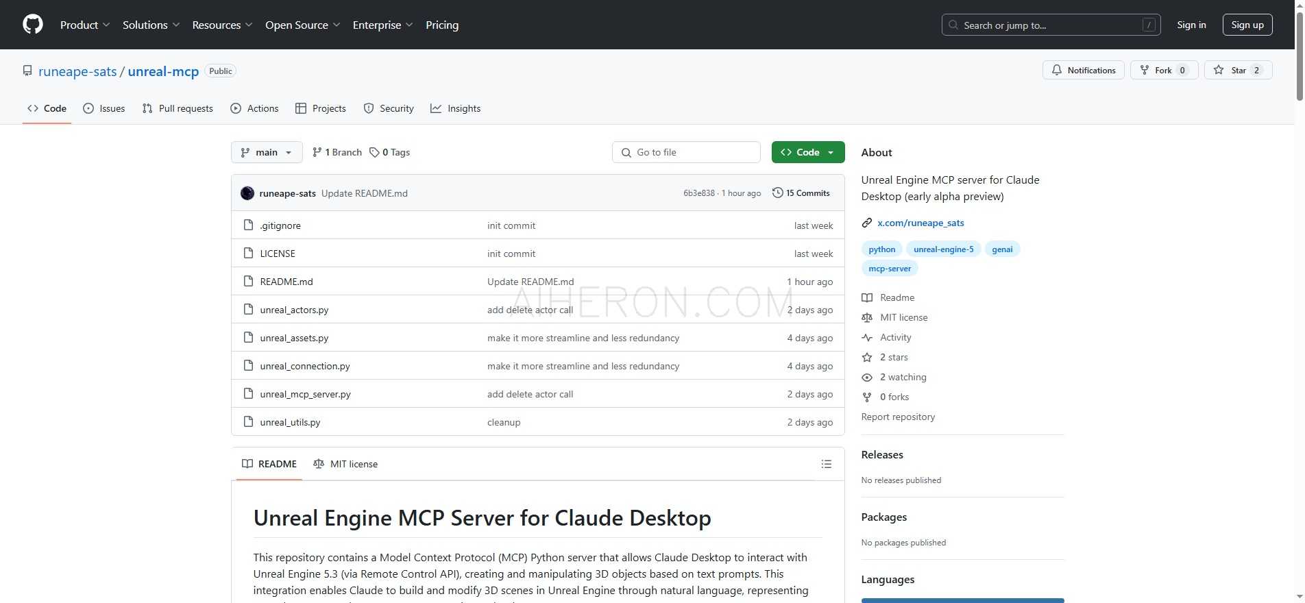 Unreal Engine MCP Server for Claude Desktop