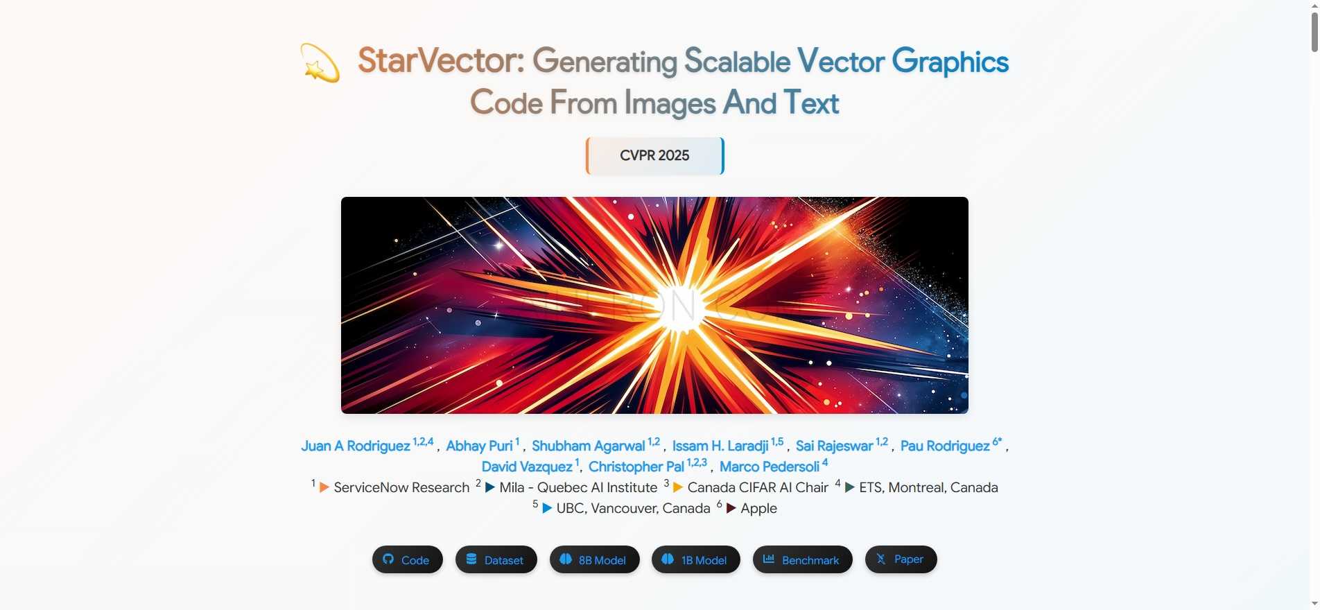 StarVector: Generating Scalable Vector Graphics Code From Images And Text