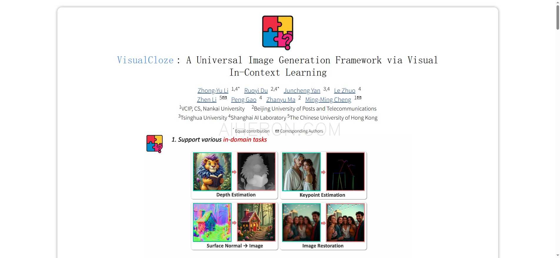 VisualCloze: A Universal Image Generation Framework via Visual In-Context Learning