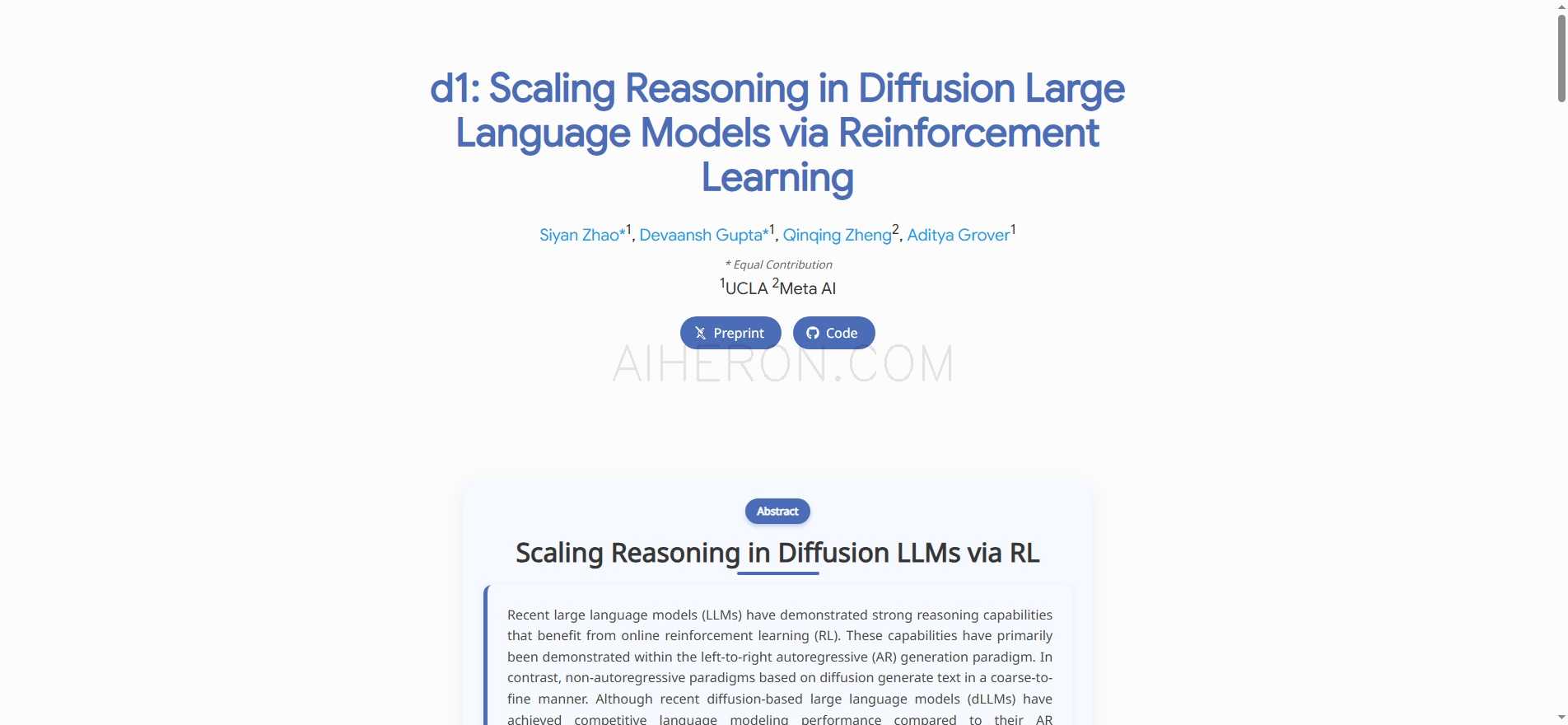 d1: Scaling Reasoning in Diffusion Large Language Models via Reinforcement Learning