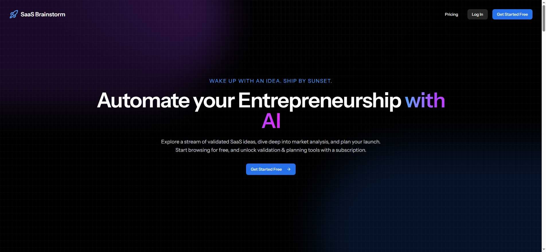 SaaS Brainstorm: AI Co-Founder for Idea Validation & Launch
