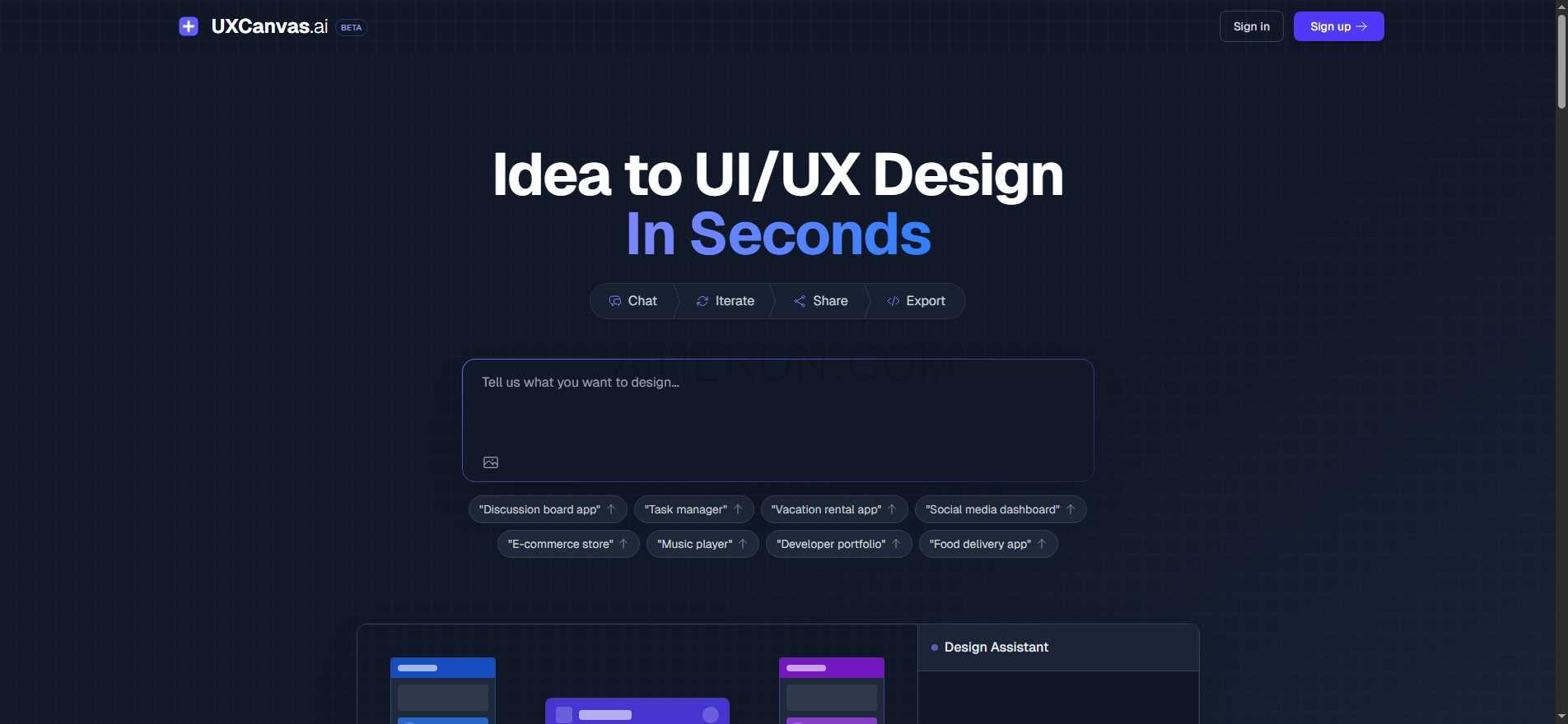 AI UI/UX Design Agent - Idea To UI/UX Design In Seconds