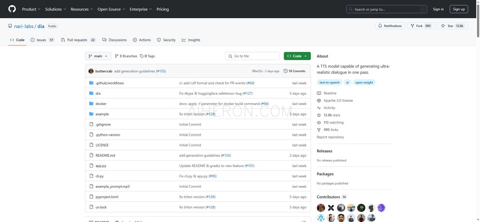 GitHub - nari-labs/dia: 超真实对话生成的 TTS 模型