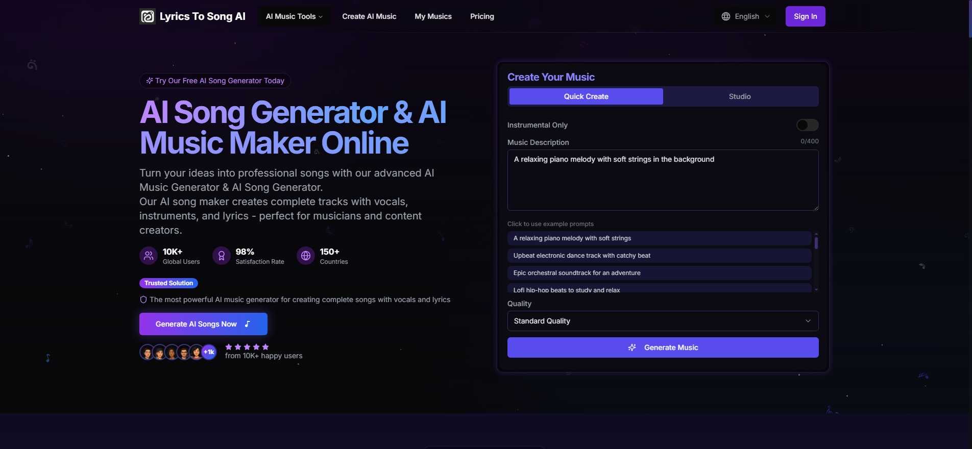AI Song Generator & AI Music Maker Online