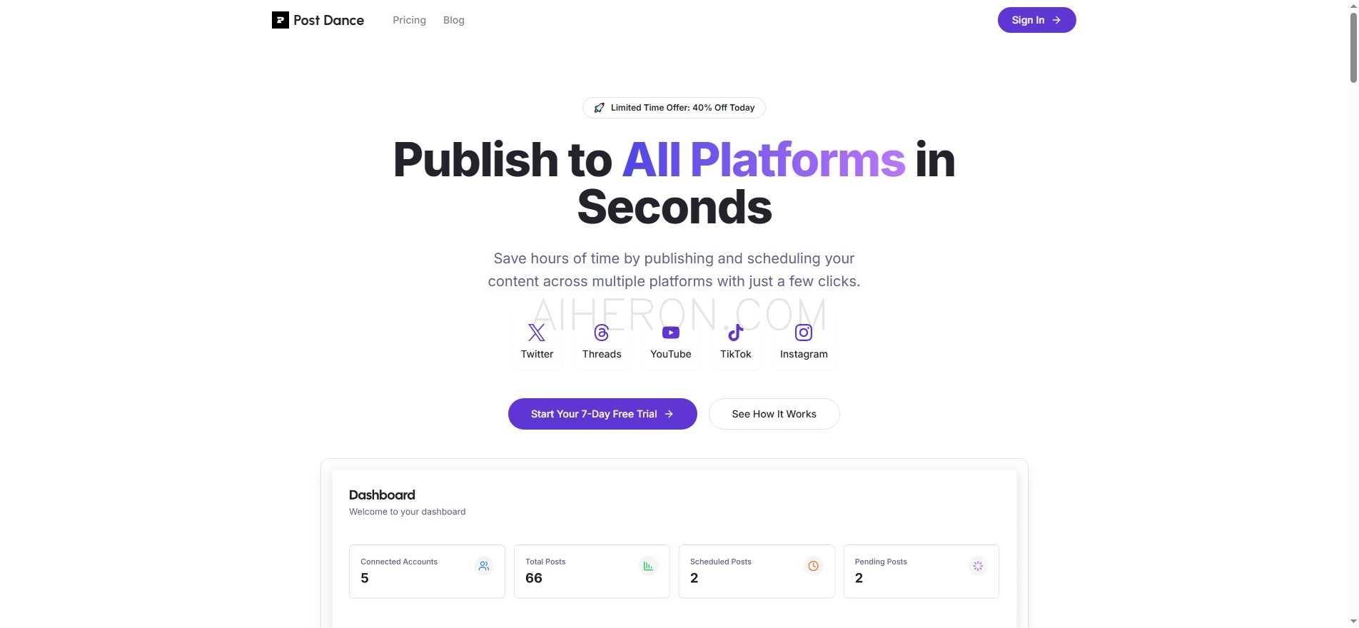 Post Dance | Social Media Scheduling Tool ，让社交媒体发布变得更加简单高效，一键同步多个平台，节省 ...