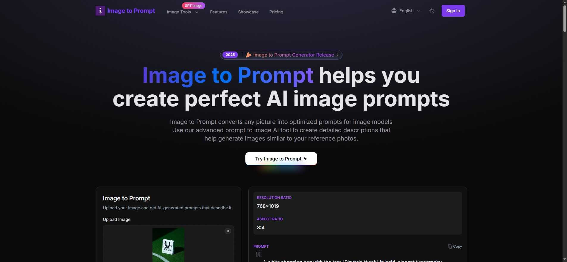 Image to Prompt | Free Perfect AI prompts generator