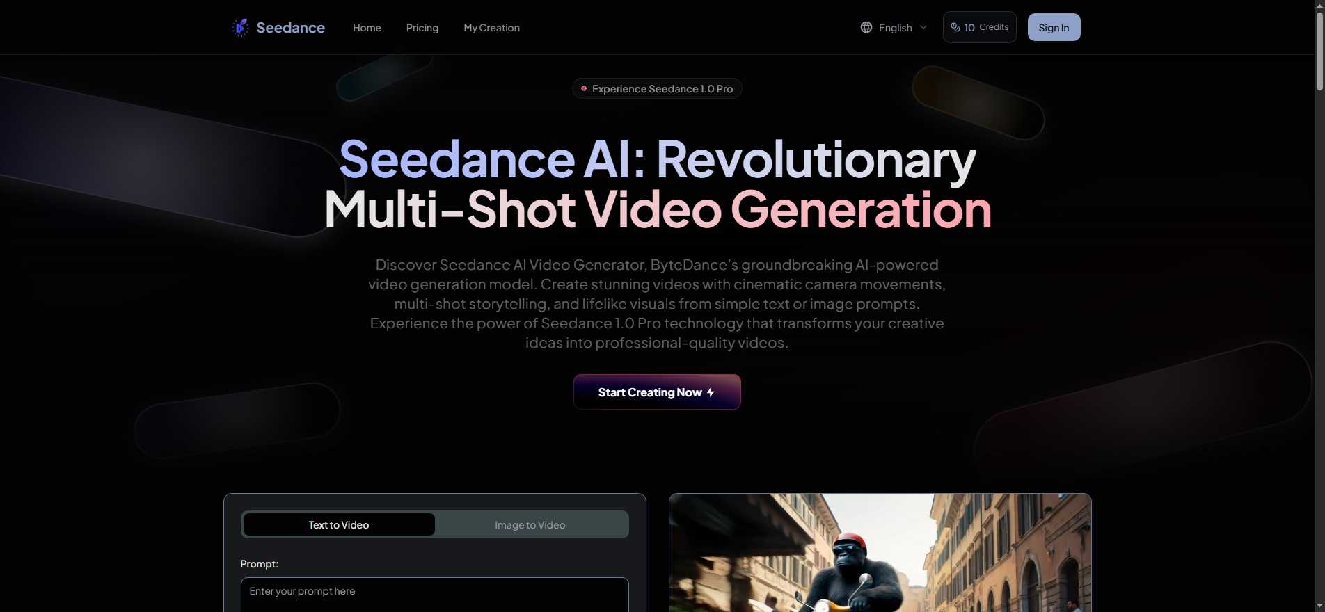 Seedance AI - 免费 Seedance AI 视频生成器