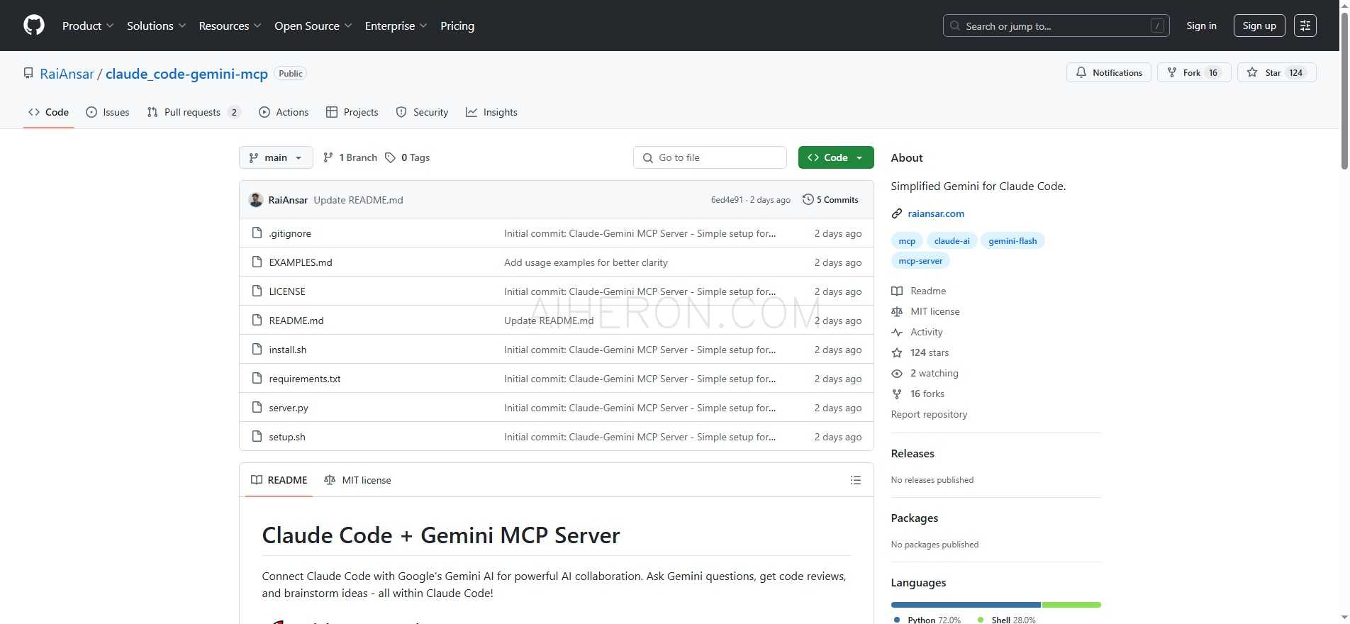 GitHub - RaiAnsar/claude_code-gemini-mcp