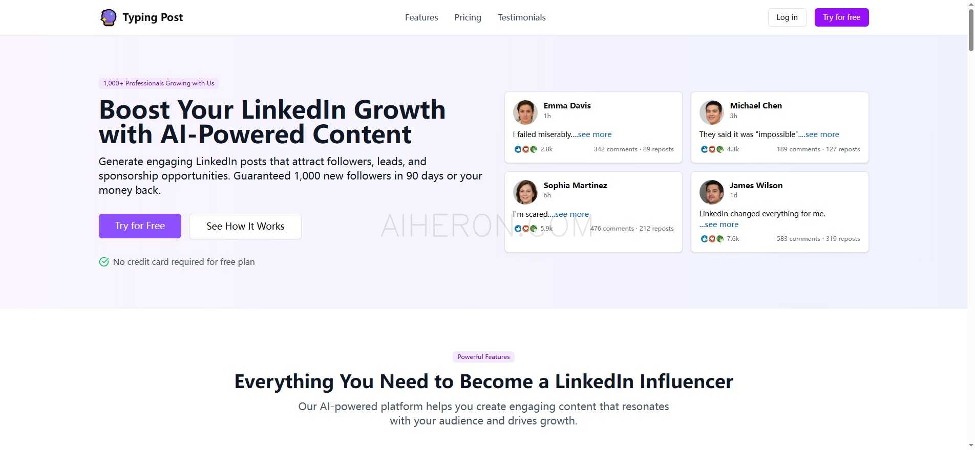 Typing Post - LinkedIn AI Post Generator