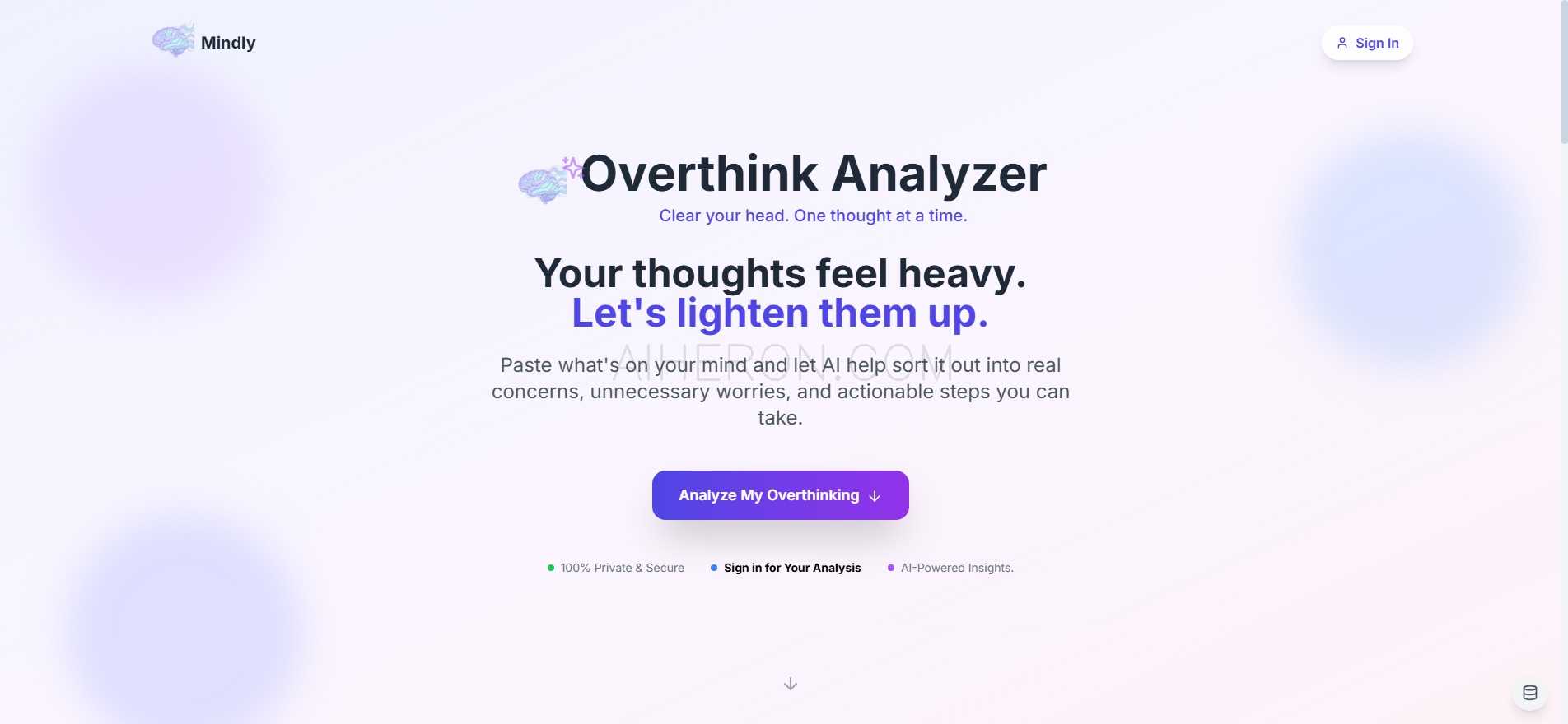 Empower your mind with AI-driven clarity and actionable insights to manage overthinking.