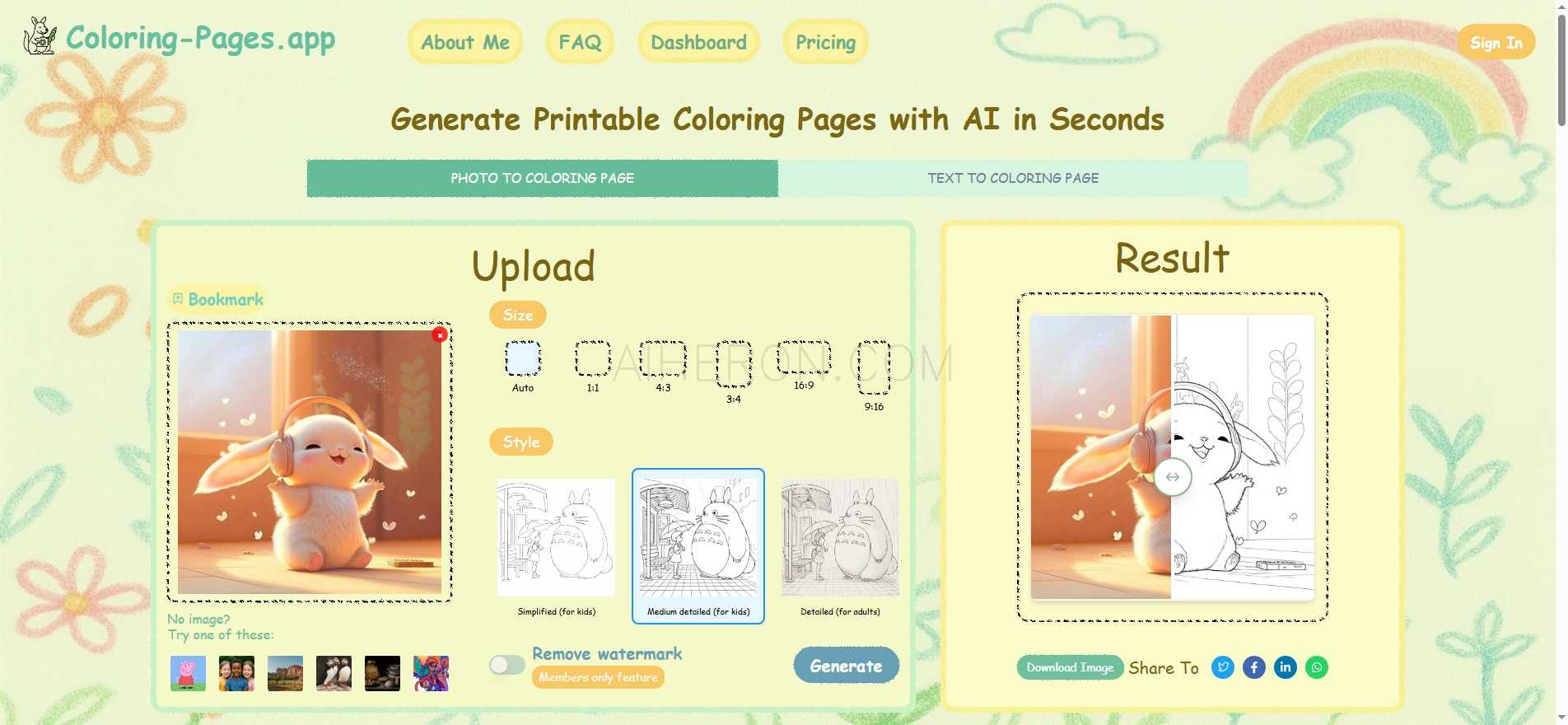 Free Printable Coloring Pages for Kids – AI Generator | Coloring-Pages.app