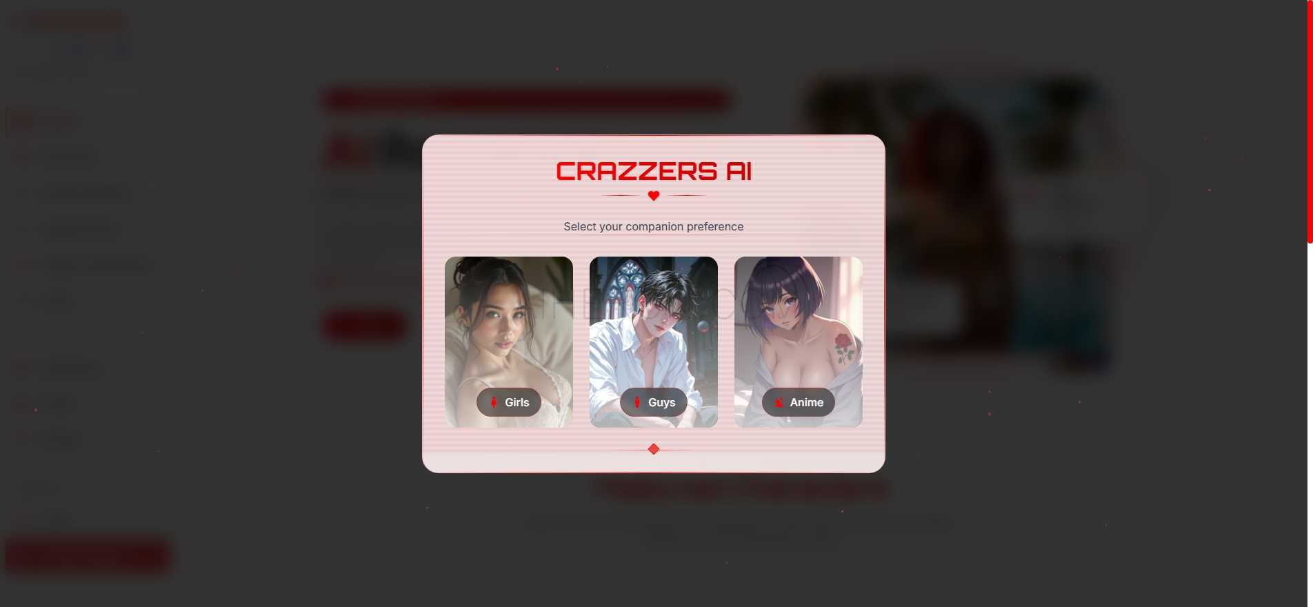 Find your perfect AI companion and engage in secure, personalized interactions with Crazzers.