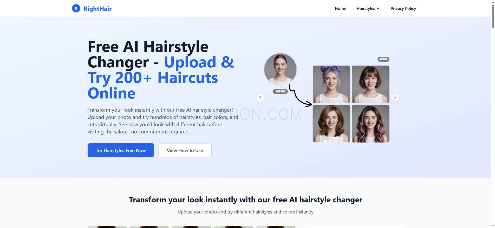 Upload & Try 200+ Haircuts Online