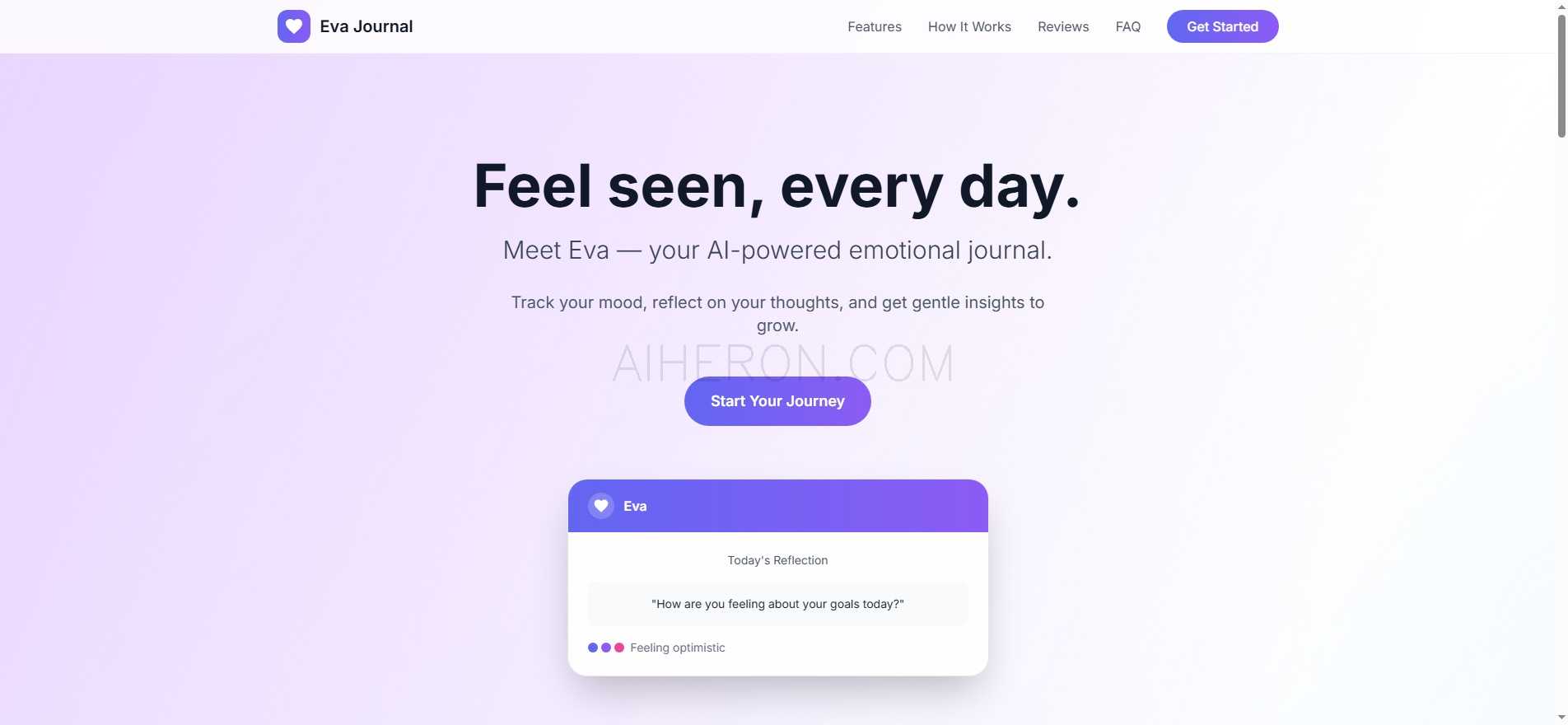 Start your journey to emotional wellness with Eva, your AI-powered companion.