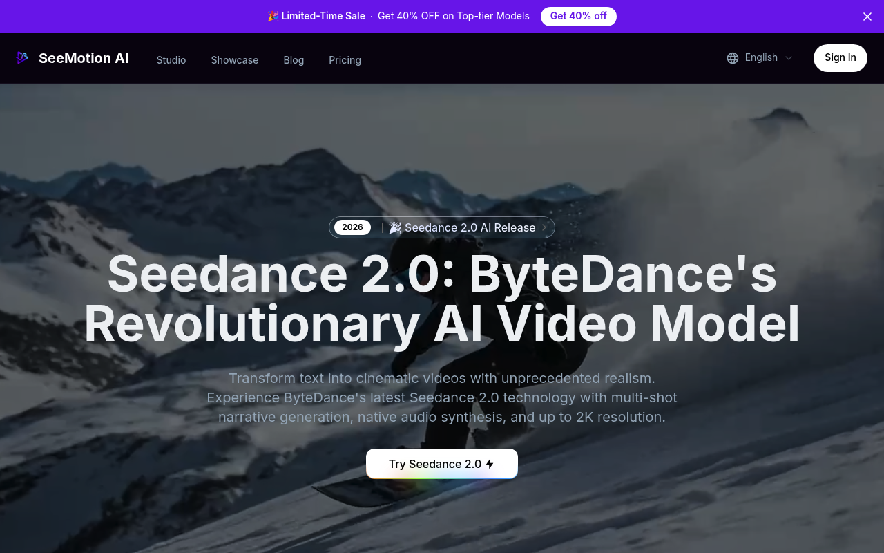 Seedance 2.0 AI Video Generator - Create Cinematic Videos