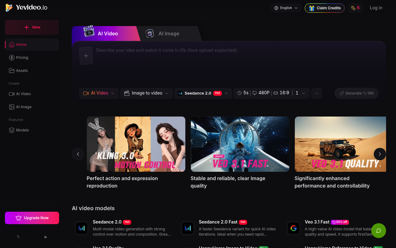 Yevideo AI:The Perfect AI Video & Image Creation Platform