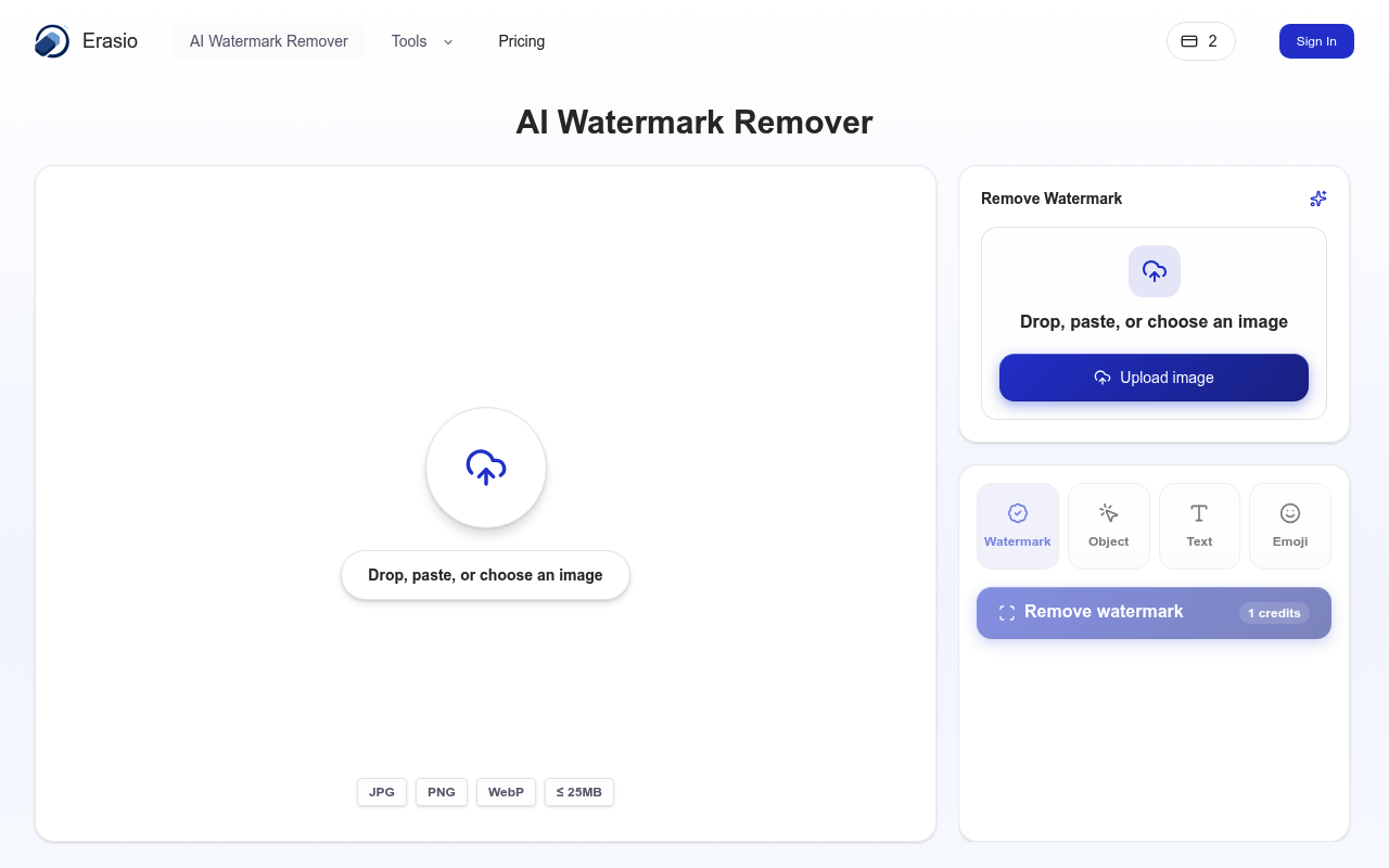 Free AI Watermark Remover – Remove Watermarks Online