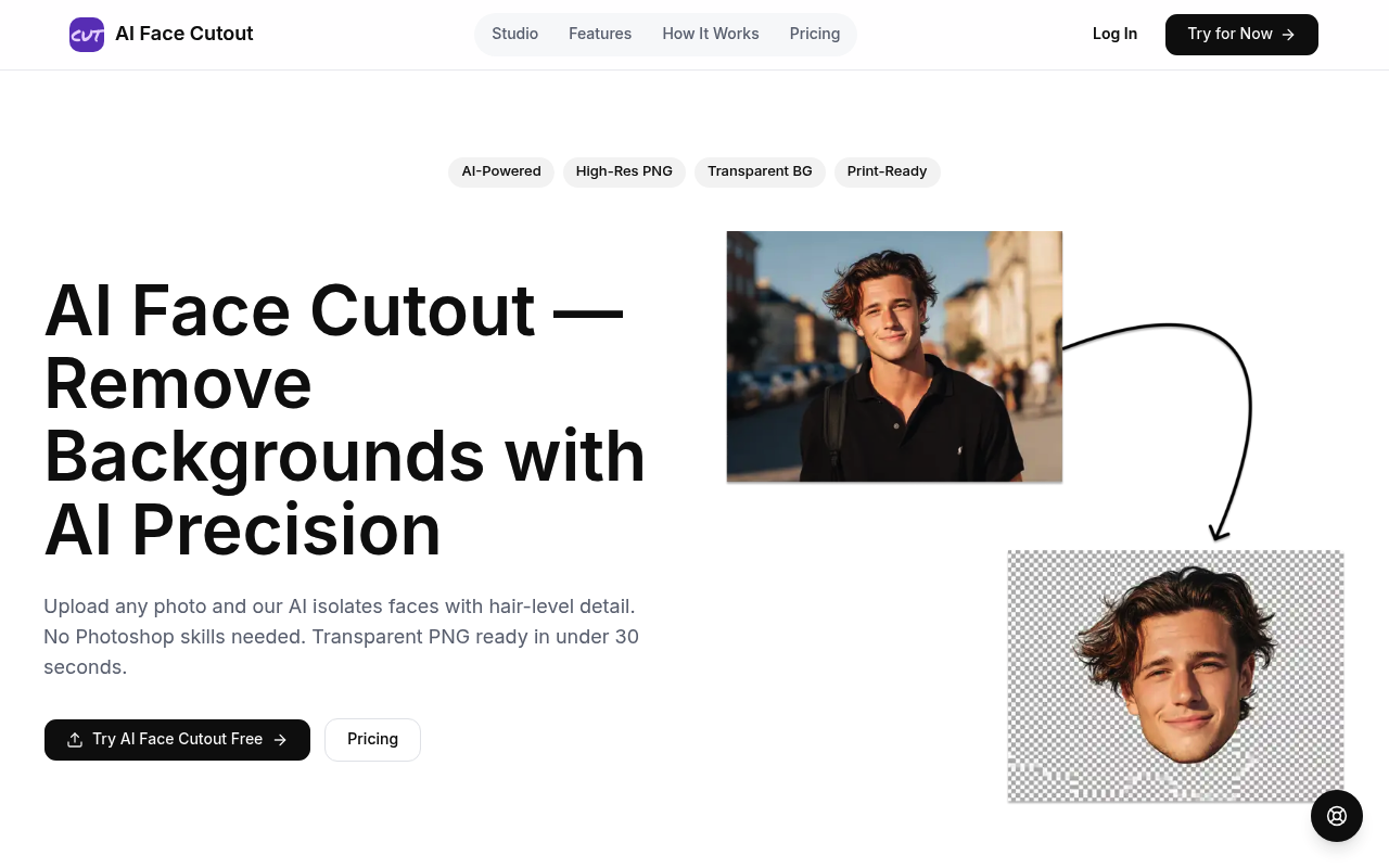 AI Face Cutout & Big Head Cutout — Free Online Tool