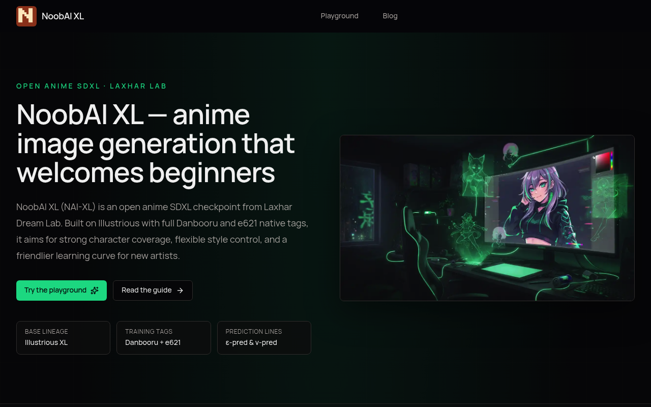 NoobAI XL — Open Anime SDXL Model by Laxhar Lab