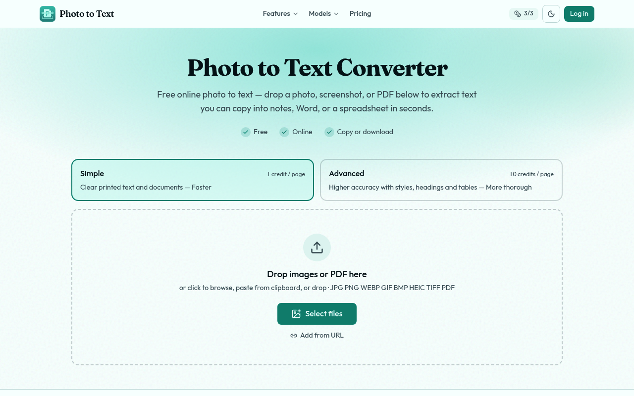 Photo to Text Converter - Extract Text from Images Free