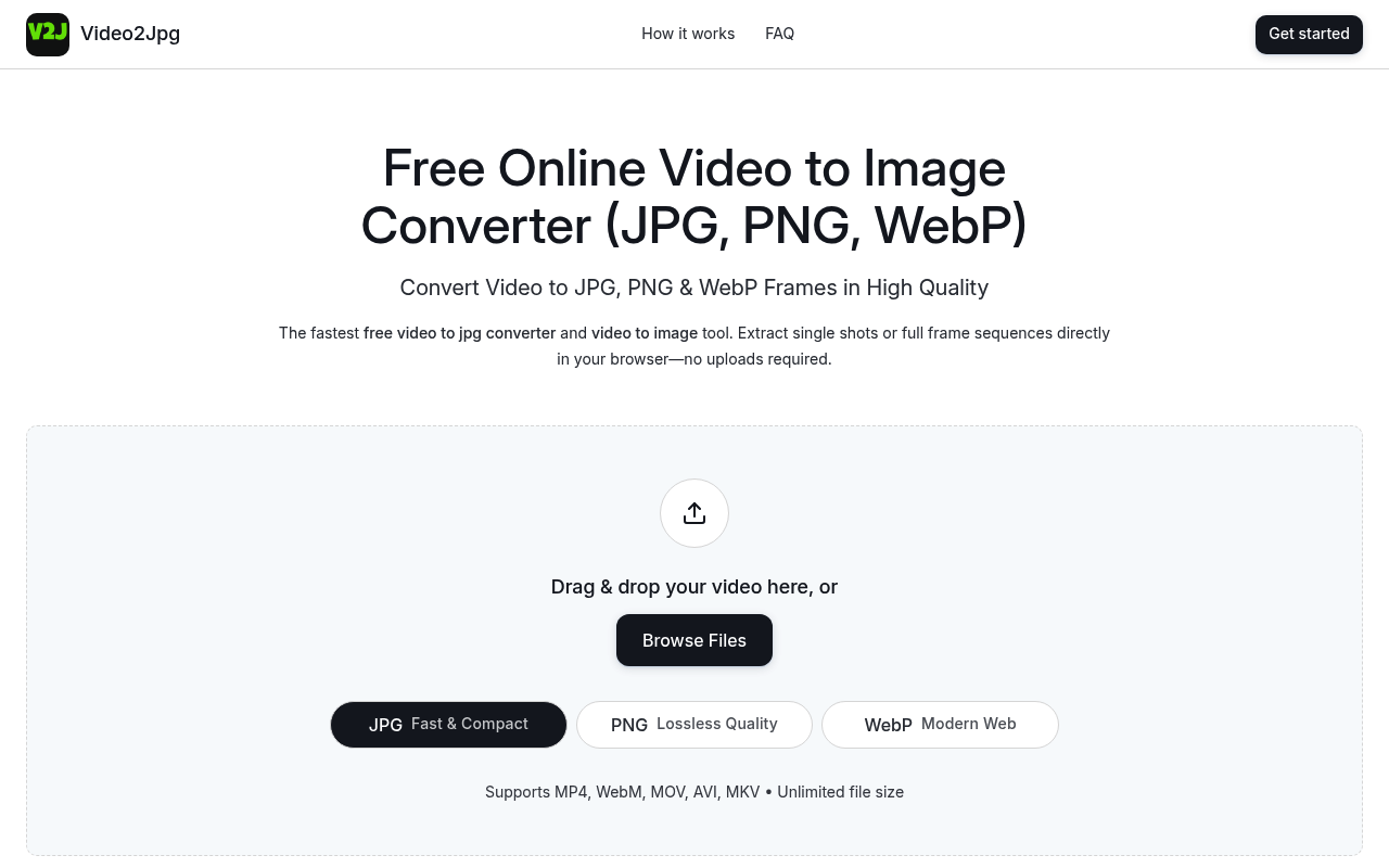 Free Video to Image Converter Online - Video to JPG, PNG & WebP
