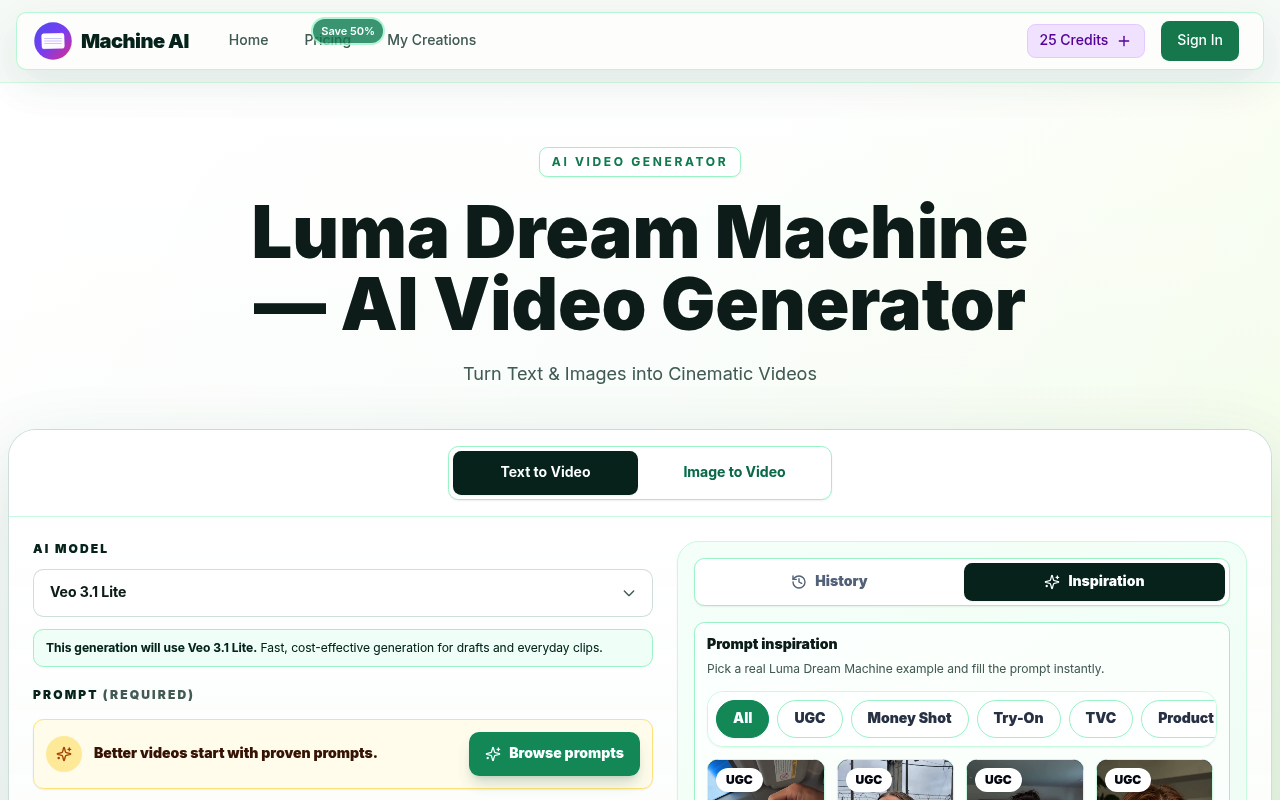 Luma Dream Machine — AI Video Generator