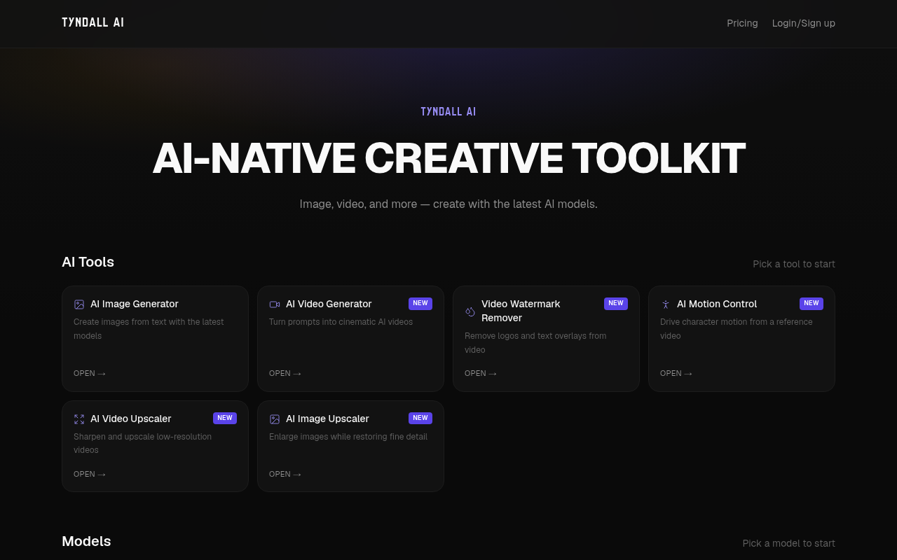 Tyndall AI - AI-native creative toolkit